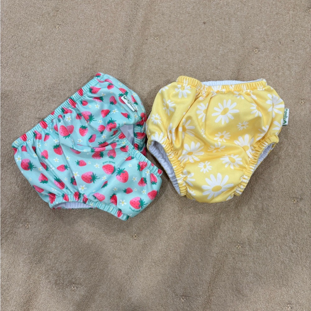 Reusable Kids Diaper Covers - Yellow Daisy & Aqua Strawberry Prints